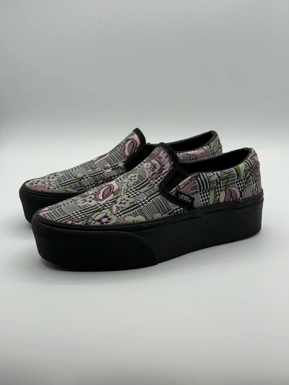 Vans Tapestry Floral Platform Slip-On Sneakers Chunky Sole Street Style Shoes - Picture 4 of 17
